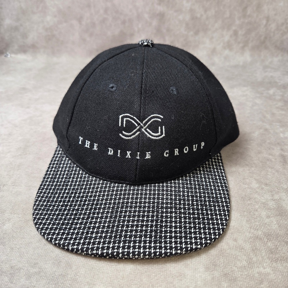 HitWear The Dixie Group Baseball Cap Hat Black Wool Blend Patterned Brim OSFM